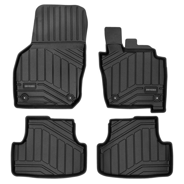 DriveDen Custom-Fit Rubber Car Mats to fit Volkswagen Golf Hatchback Mk.8 (Hybrid) 2020 - 2025