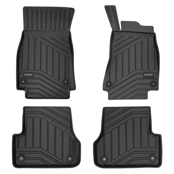 DriveDen Custom-Fit Rubber Car Mats to fit Audi A6 Saloon (C7) 2011 - 2018
