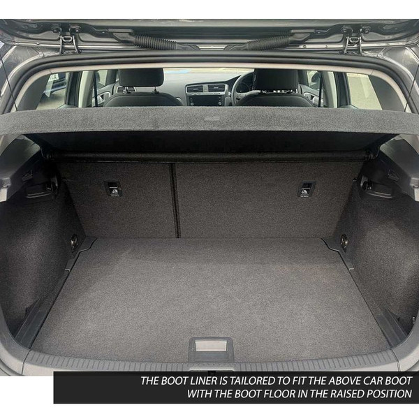 Gledring Tailored Black Boot Liner to fit Volkswagen e-Golf Mk.7 2014 - 2020 (with Raised Boot Floor)