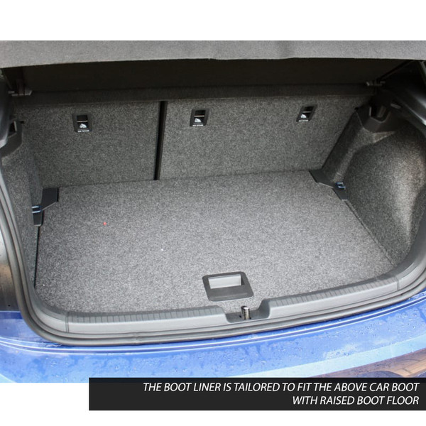 Gledring Tailored Black Boot Liner to fit Volkswagen Polo Mk.6 2018 - 2026 (with Raised Boot Floor)