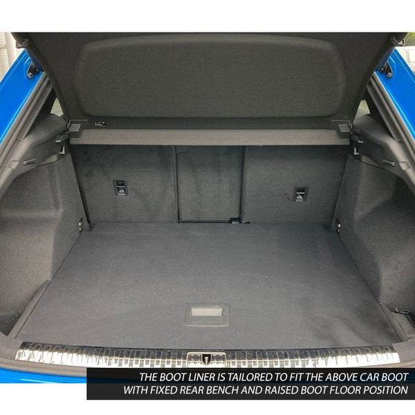 Gledring Tailored Black Boot Liner to fit Audi Q3 SUV Mk.2 2019 - 2025 (with Raised Boot Floor, Fixed Rear Bench)