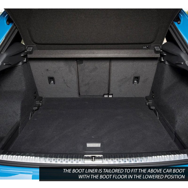 Gledring Tailored Black Boot Liner to fit Audi Q3 SUV Mk.2 2019 - 2025 (with Lowered Boot Floor, Fixed Rear Bench)