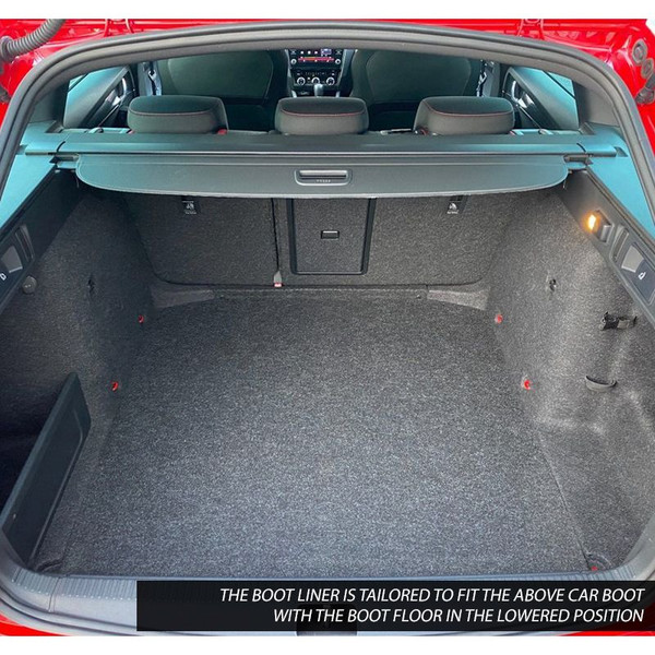 Gledring Tailored Black Boot Liner to fit Skoda Octavia Estate Mk.3 2013 - 2020 (with Lowered Boot Floor)