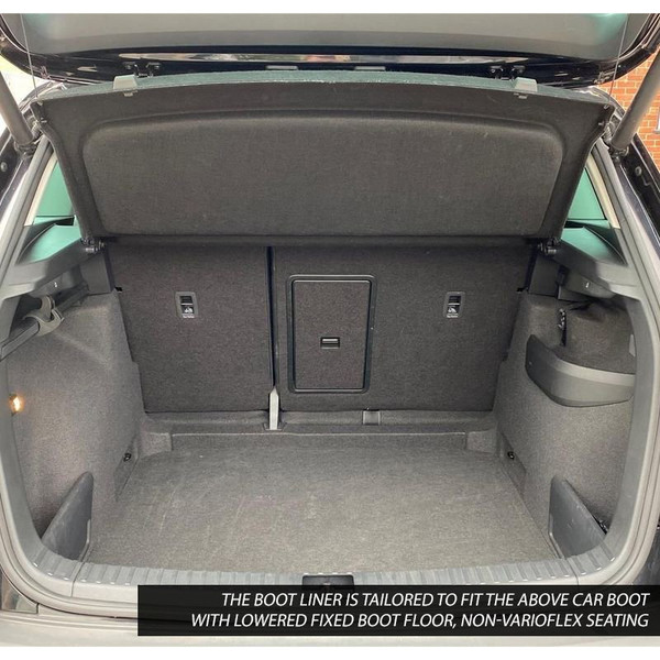 Gledring Tailored Black Boot Liner to fit Skoda Karoq 2017 - 2025 (with Lowered Fixed Boot Floor, Non-VarioFlex Seating)