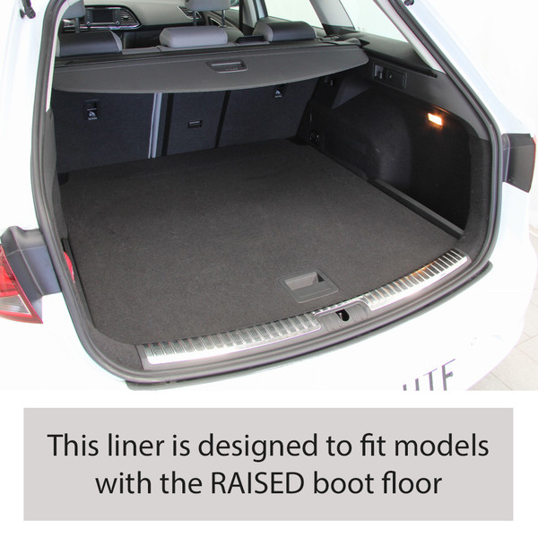 Gledring Tailored Black Boot Liner to fit Seat Leon ST Estate Mk.3 2014 - 2020 (with Raised Boot Floor)