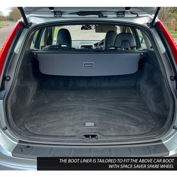 Gledring Tailored Black Boot Liner to fit Volvo XC60 Mk.1 2008 - 2017 (with Space Saver Spare Wheel)