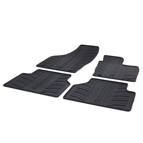 Gledring Tailored Black Rubber 4 Piece Floor Mat Set to fit Audi Q3 Mk.1 2011 - 2018