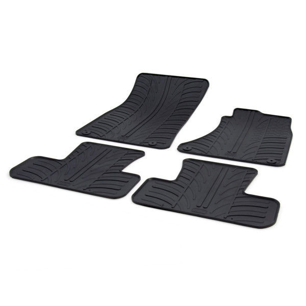 Gledring Tailored Black Rubber 4 Piece Floor Mat Set to fit Audi Q5 (B8) 2008 - 2017