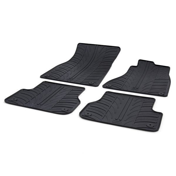 Gledring Tailored Black Rubber 4 Piece Floor Mat Set to fit Audi A6 Saloon & A6 Avant (C7) 2011 - 2018