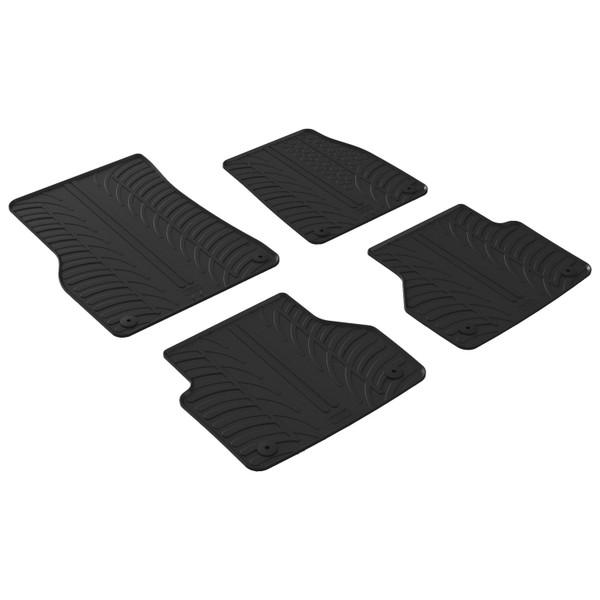Gledring Tailored Black Rubber 4 Piece Floor Mat Set to fit Audi A6 Saloon (C8) 2019 - 2025