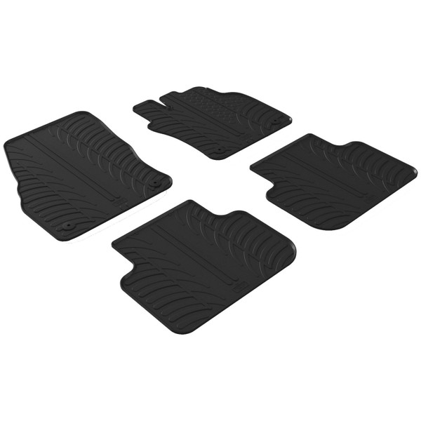 Gledring Tailored Black Rubber 4 Piece Floor Mat Set to fit Audi Q3 SUV & Sportback Mk.2 2019 - 2025