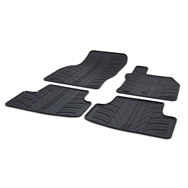Gledring Tailored Black Rubber 4 Piece Floor Mat Set to fit Seat Leon (5 Door) Mk.3 2013 - 2020