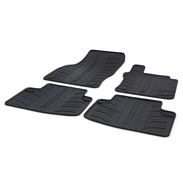 Gledring Tailored Black Rubber 4 Piece Floor Mat Set to fit Volkswagen Golf SV 2014 - 2020