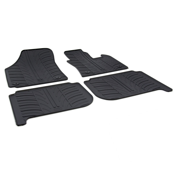 Gledring Tailored Black Rubber 4 Piece Floor Mat Set to fit Volkswagen Touran Mk.1 2003 - 2015