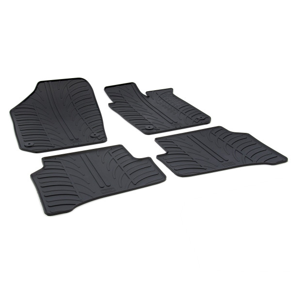 Gledring Tailored Black Rubber 4 Piece Floor Mat Set to fit Skoda Fabia Mk.3 2015 - 2021