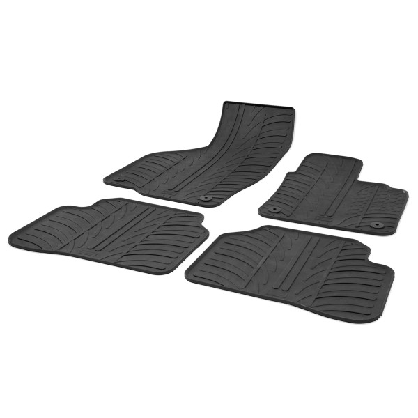 Gledring Tailored Black Rubber 4 Piece Floor Mat Set to fit Volkswagen Passat Mk.7 2010 - 2014