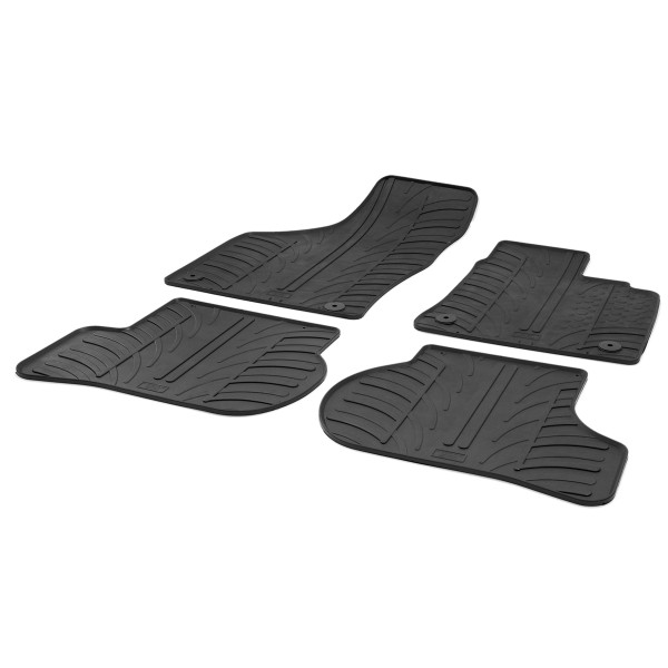 Gledring Tailored Black Rubber 4 Piece Floor Mat Set to fit Volkswagen Golf Hatchback (5 Door) Mk.6 2008 - 2012