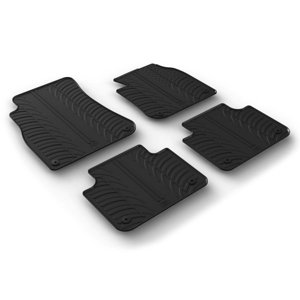 Gledring Tailored Black Rubber 4 Piece Floor Mat Set to fit Volkswagen Touareg Mk.3 2018 - 2025
