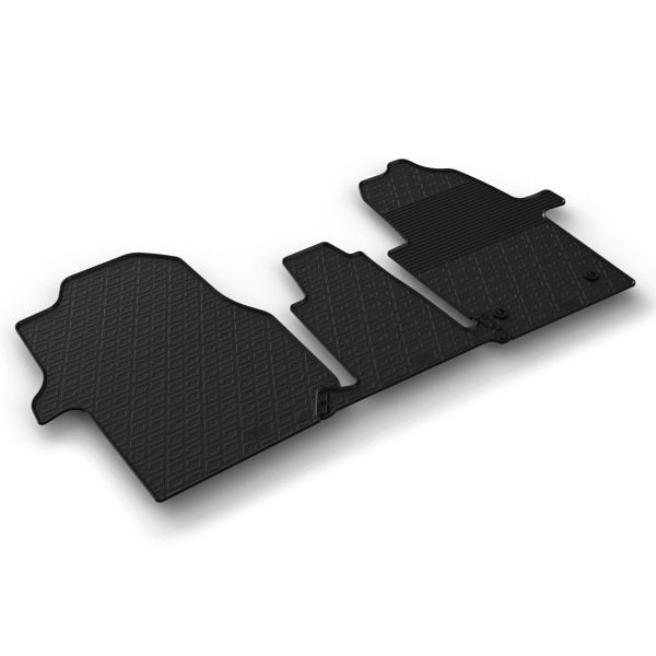 Gledring Tailored Black Rubber 3 Piece Floor Mat Set to fit Volkswagen Crafter Van 2017 - 2025