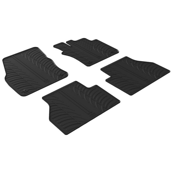 Gledring Tailored Black Rubber 4 Piece Floor Mat Set to fit Volkswagen Caddy MPV Mk.5 2021 - 2025