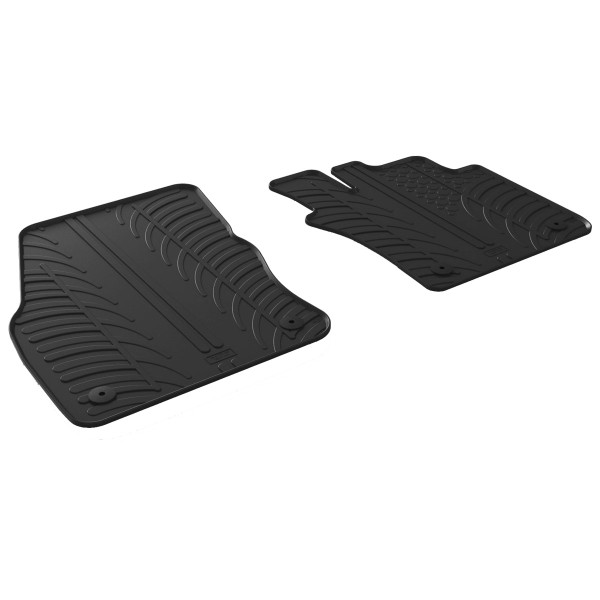 Gledring Tailored Black Rubber 2 Piece Floor Mat Set to fit Volkswagen Caddy Van Mk.5 2021 - 2025