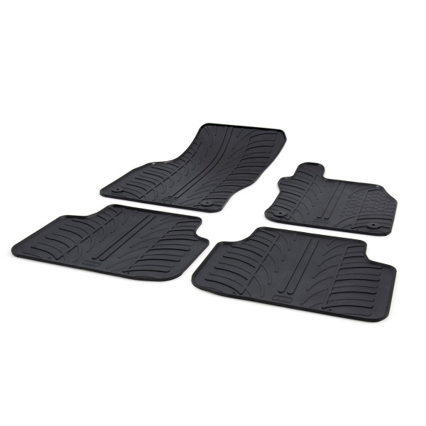 Gledring Tailored Black Rubber 4 Piece Floor Mat Set to fit Skoda Octavia Mk.3 2013 - 2020