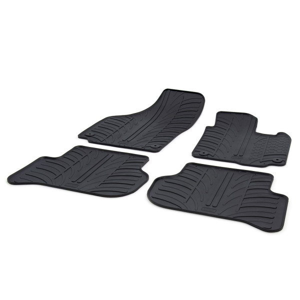 Gledring Tailored Black Rubber 4 Piece Floor Mat Set to fit Skoda Yeti (Facelift) 2013 - 2017