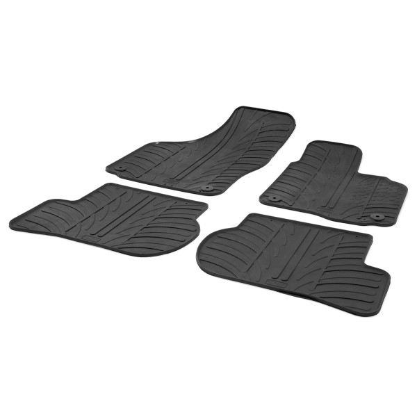 Gledring Tailored Black Rubber 4 Piece Floor Mat Set to fit Skoda Octavia Mk.2 2004 - 2013