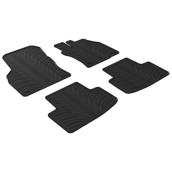 Gledring Tailored Black Rubber 4 Piece Floor Mat Set to fit Skoda Octavia Estate Mk.4 (Excl. Hybrid) 2020 - 2025