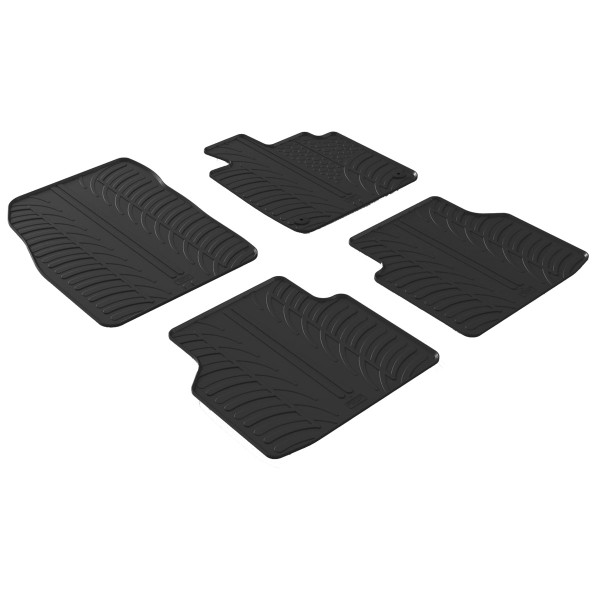 Gledring Tailored Black Rubber 4 Piece Floor Mat Set to fit Skoda Enyaq 2021 - 2025