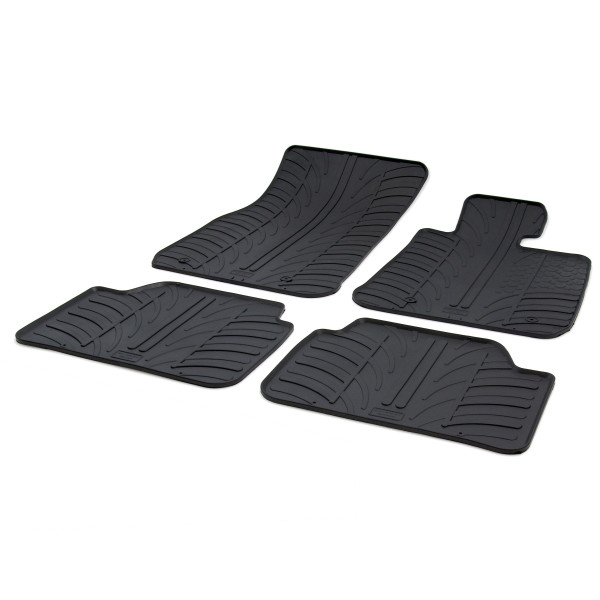 Gledring Tailored Black Rubber 4 Piece Floor Mat Set to fit BMW 1 Series (5 Door) (F20) 2011 - 2019