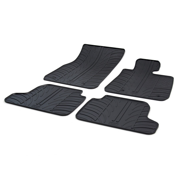 Gledring Tailored Black Rubber 4 Piece Floor Mat Set to fit BMW 2 Series Coupe (F22) 2014 - 2021