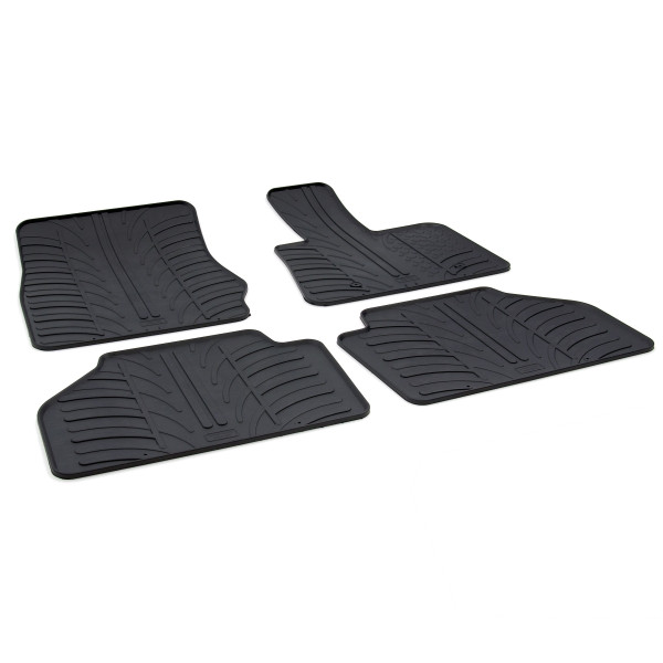 Gledring Tailored Black Rubber 4 Piece Floor Mat Set to fit BMW X3 (F25) 2010 - 2017