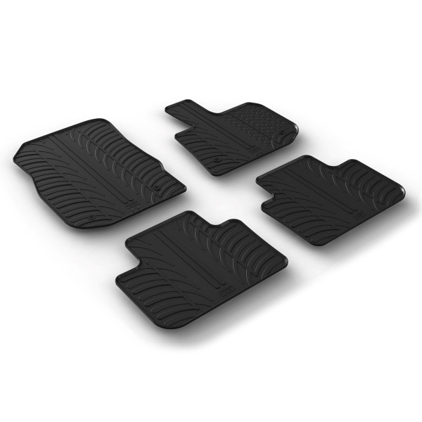 Gledring Tailored Black Rubber 4 Piece Floor Mat Set to fit BMW iX3 (G08) 2021 - 2025
