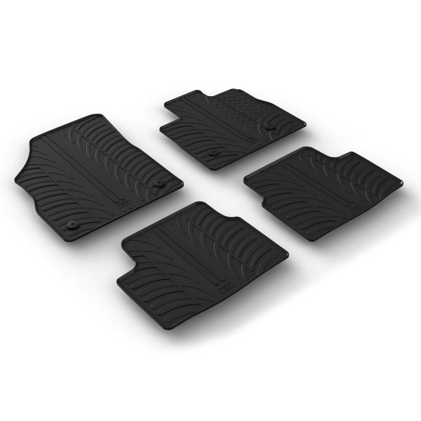 Gledring Tailored Black Rubber 4 Piece Floor Mat Set to fit Vauxhall Astra Hatchback & Sports Tourer (K) Mk.7 2016 - 2021