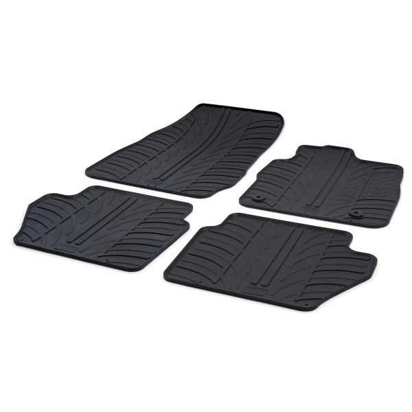 Gledring Tailored Black Rubber 4 Piece Floor Mat Set to fit Ford Fiesta Mk.7 2008 - 2017