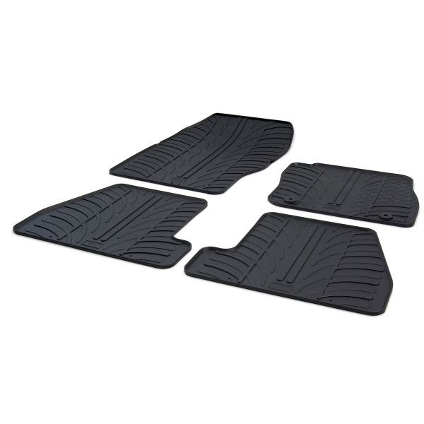 Gledring Tailored Black Rubber 4 Piece Floor Mat Set to fit Ford Focus Mk.3 2011 - 2014