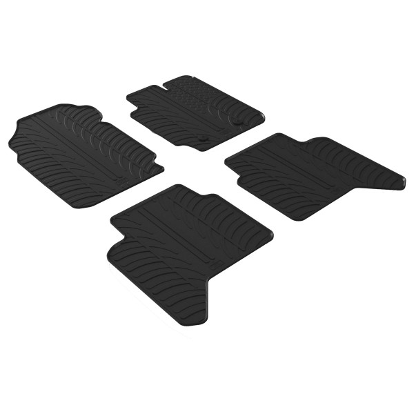 Gledring Tailored Black Rubber 4 Piece Floor Mat Set to fit Ford Ranger (Double Cab) (Facelift) 2019 - 2022
