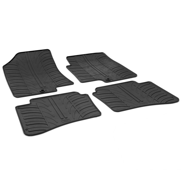 Gledring Tailored Black Rubber 4 Piece Floor Mat Set to fit Hyundai i20 (5 Door) Mk.2 2015 - 2020