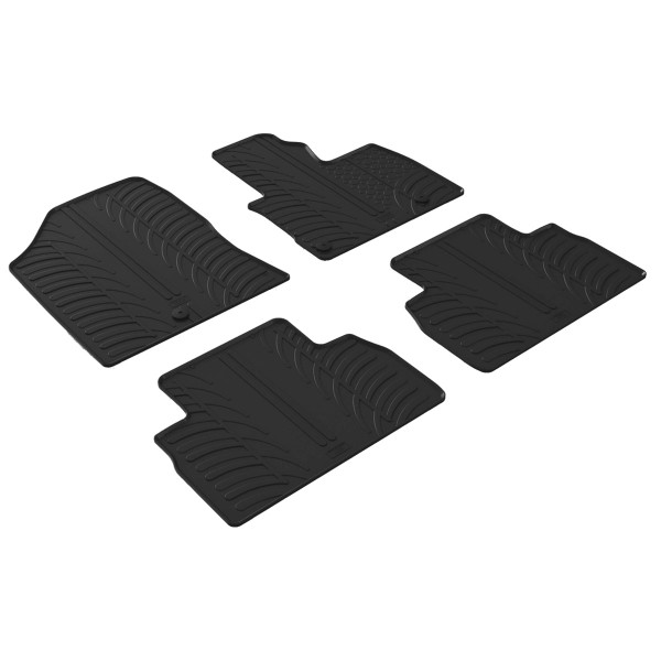 Gledring Tailored Black Rubber 4 Piece Floor Mat Set to fit Hyundai Santa Fe Mk.4 (Hybrid) 2019 - 2024