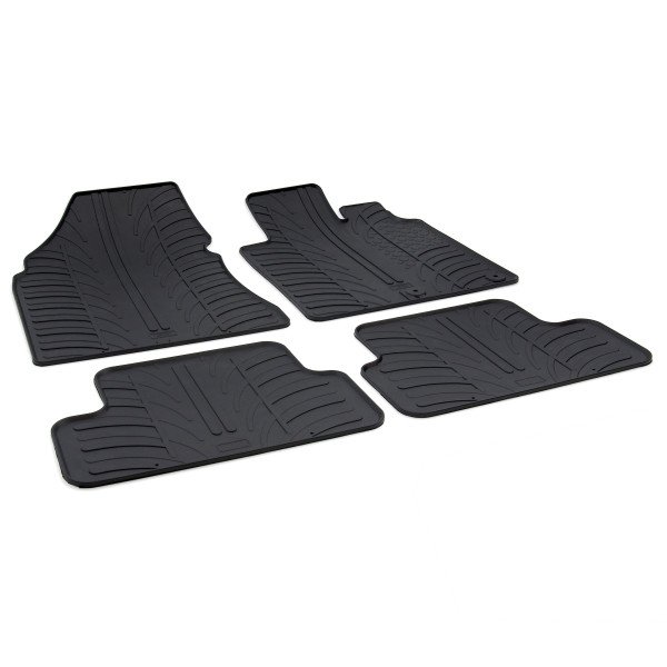 Gledring Tailored Black Rubber 4 Piece Floor Mat Set to fit Nissan Qashqai Mk.1 2007 - 2013