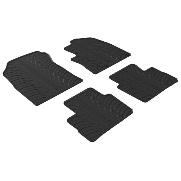 Gledring Tailored Black Rubber 4 Piece Floor Mat Set to fit Nissan Qashqai Mk.3 2021 - 2025