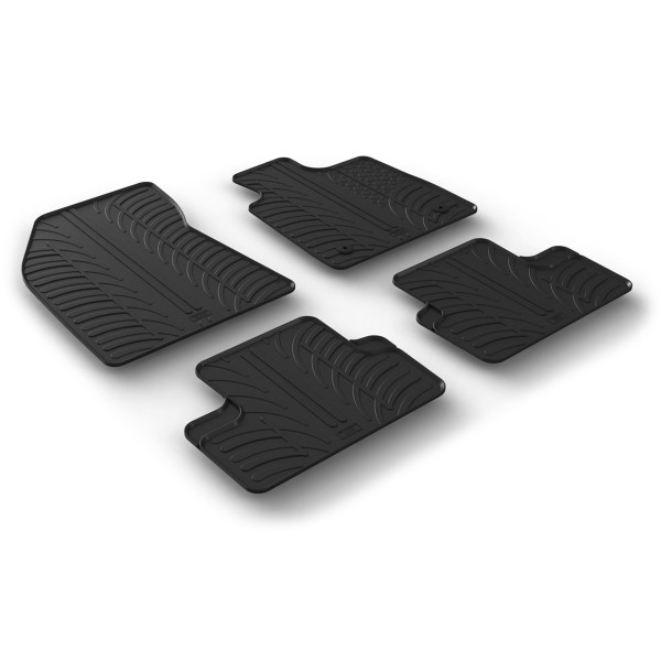 Gledring Tailored Black Rubber 4 Piece Floor Mat Set to fit Renault Megane Sport Tourer Mk.4 2016 - 2021
