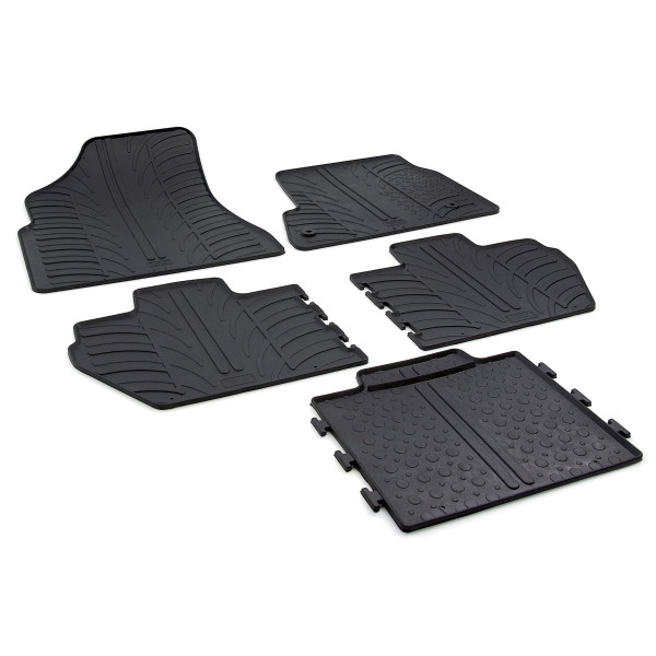 Gledring Tailored Black Rubber 5 Piece Floor Mat Set to fit Citroen Berlingo Multispace Mk.2 2008 - 2018