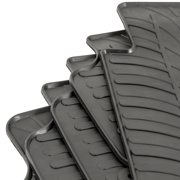 Gledring Tailored Black Rubber 5 Piece Floor Mat Set to fit Citroen Berlingo Multispace Mk.2 2008 - 2018