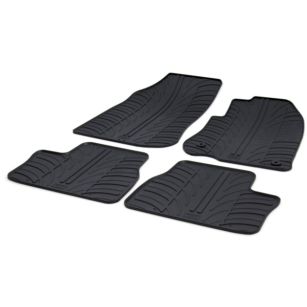 Gledring Tailored Black Rubber 4 Piece Floor Mat Set to fit Peugeot 2008 Mk.1 2013 - 2019
