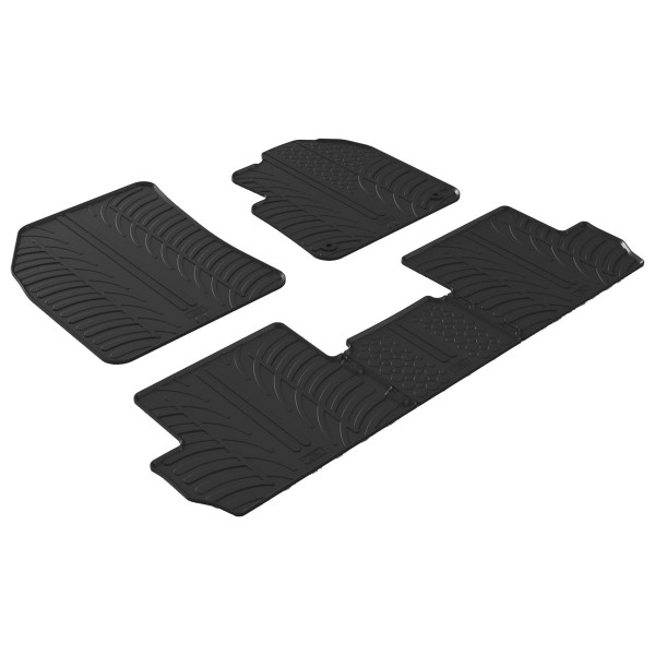 Gledring Tailored Black Rubber 5 Piece Floor Mat Set to fit Peugeot 3008 Mk.2 2017 - 2024