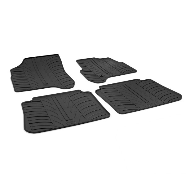 Gledring Tailored Black Rubber 4 Piece Floor Mat Set to fit Citroen C3 Picasso 2009 - 2017