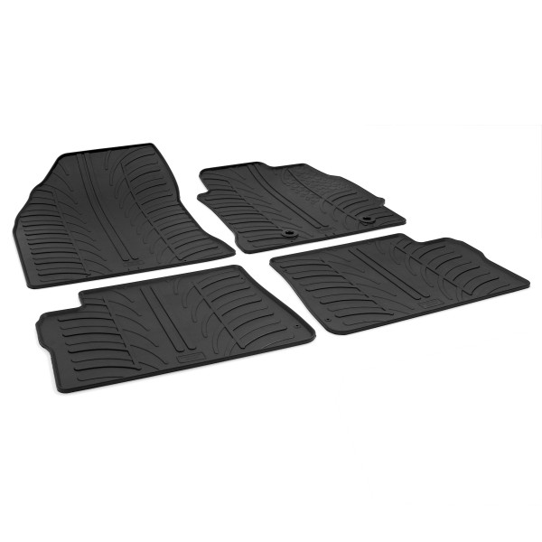 Gledring Tailored Black Rubber 4 Piece Floor Mat Set to fit Toyota Auris Mk.2 2013 - 2018