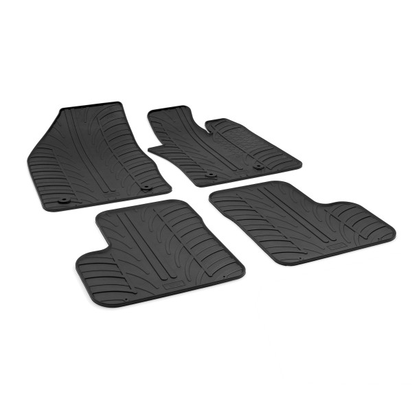 Gledring Tailored Black Rubber 4 Piece Floor Mat Set to fit Fiat 500X 2015 - 2024